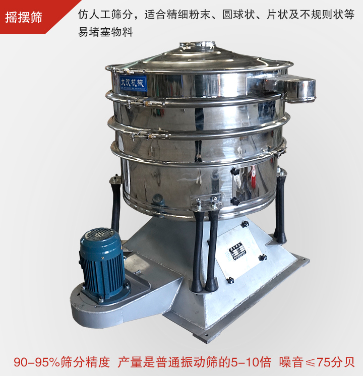搖擺篩仿照人工篩分，可滿(mǎn)足高精度、高產(chǎn)量篩分要求